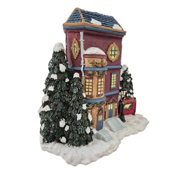 Christmas On Main Street Musical Wind Up Box Resin Village House Holiday Decor - Picture 8 of 10